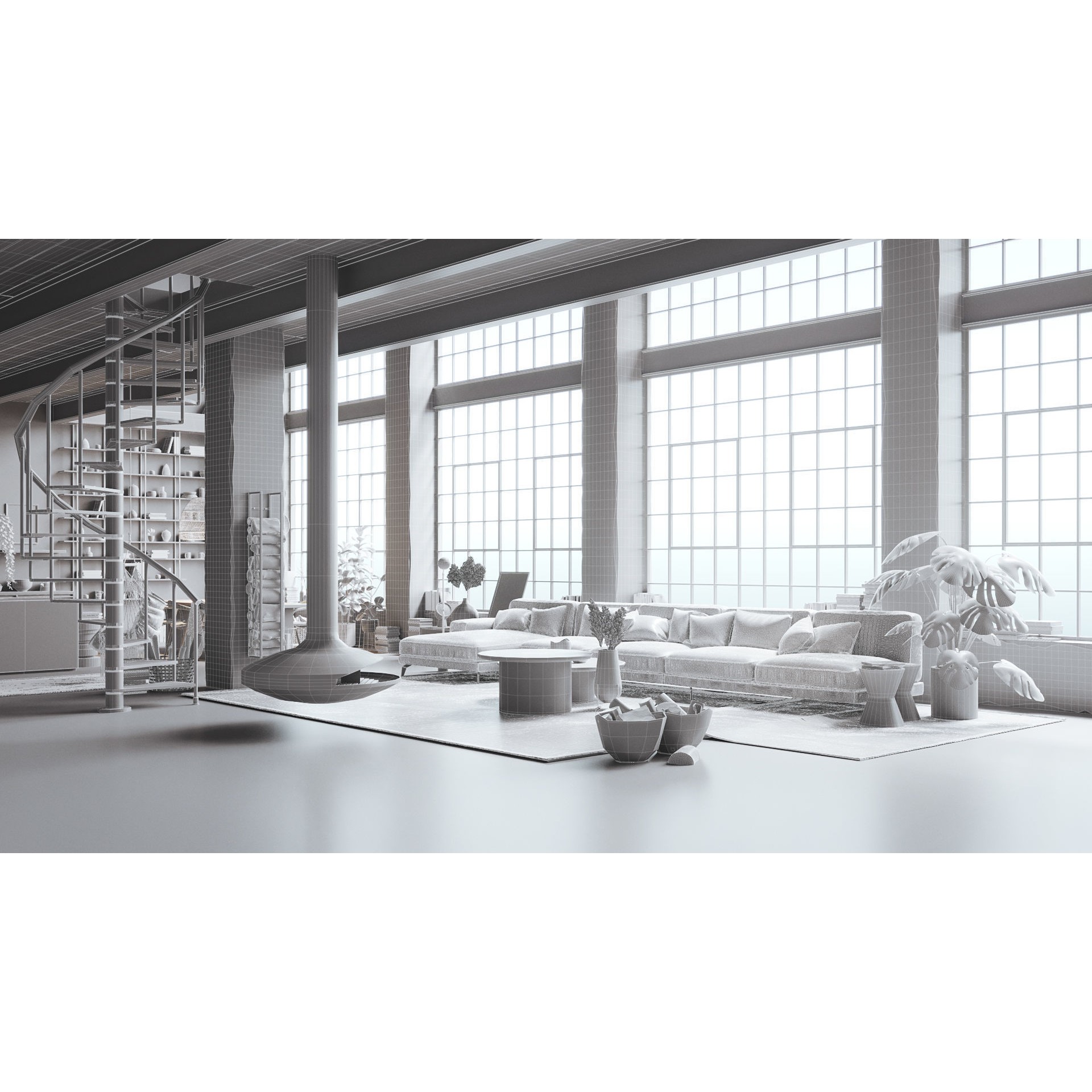 Boho Design Interior Scene - High-Quality 3D Model - View 12