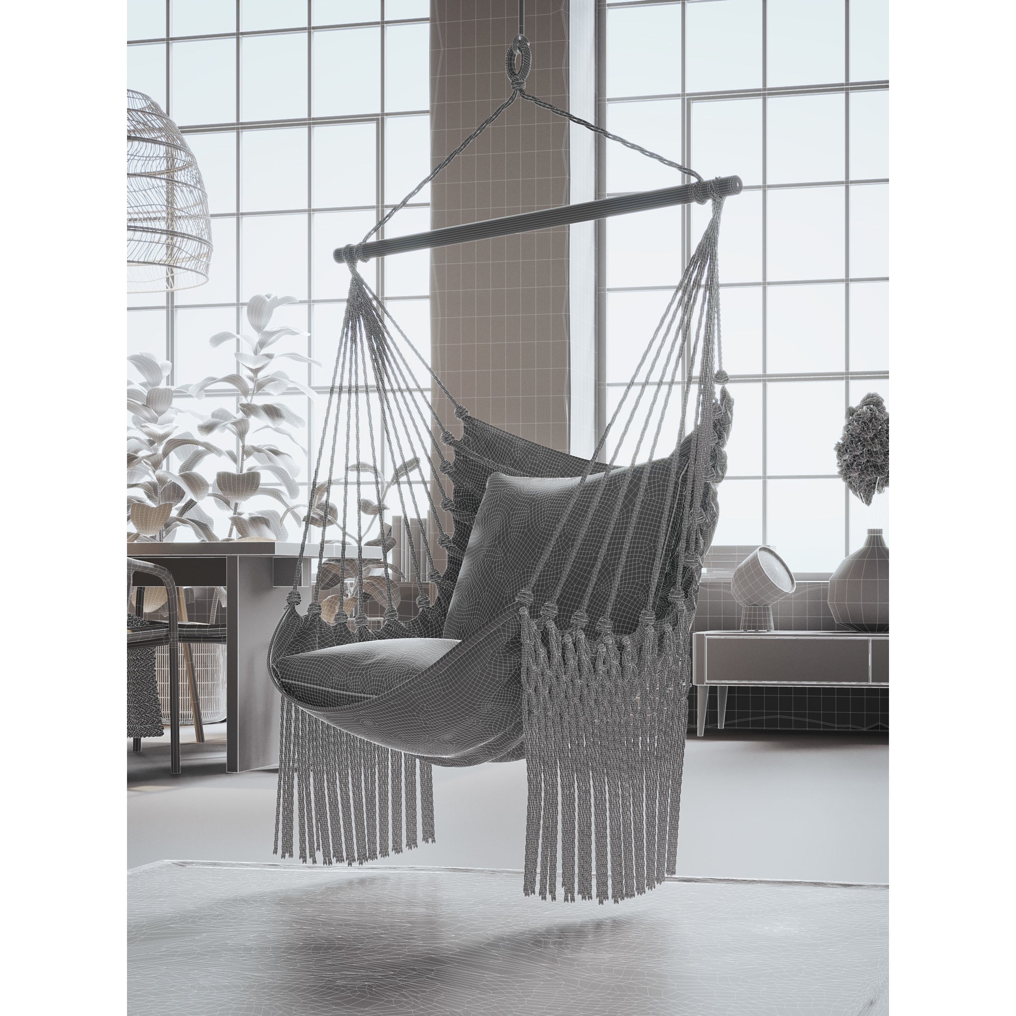 Boho Design Interior Scene - High-Quality 3D Model - View 18