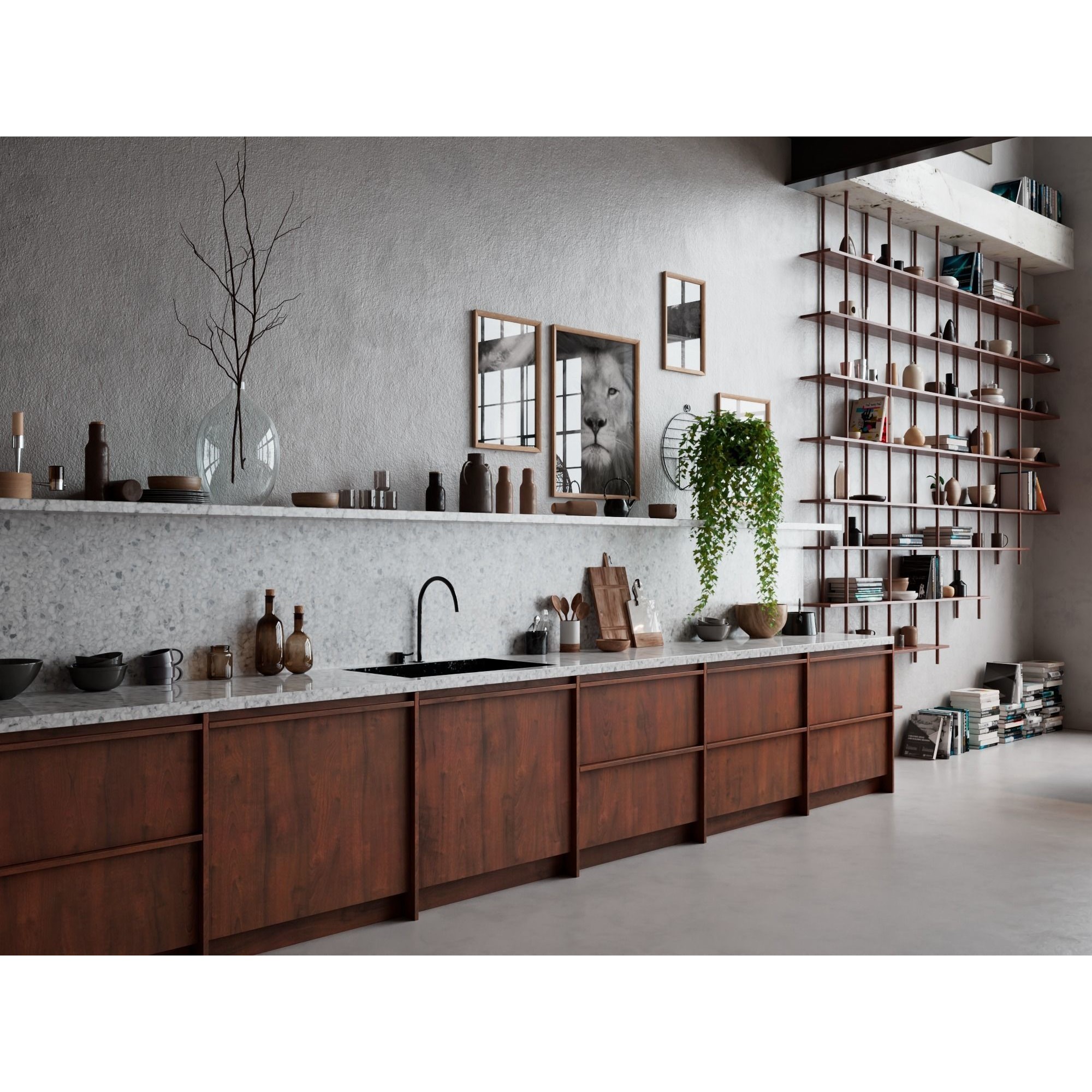 Boho Design Interior Scene - High-Quality 3D Model - View 7