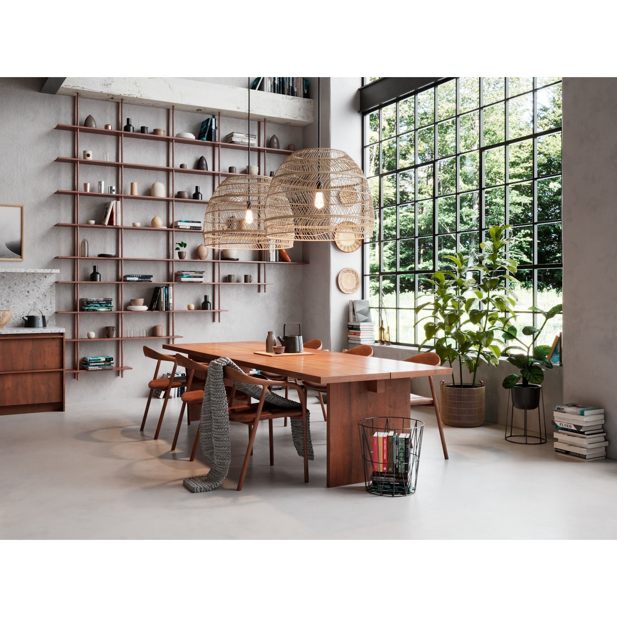 Boho Design Interior Scene - High-Quality 3D Model - View 8