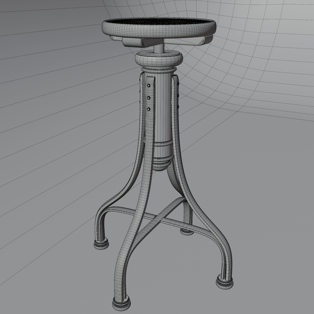 Curved Wood Stools 3D Model – Low Poly Game Asset, FBX, OBJ