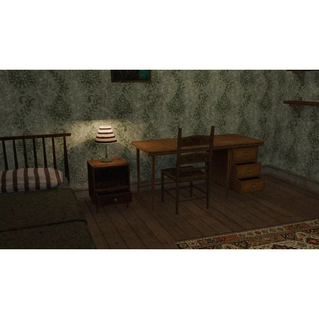 PSX Style Furniture 3D Model – Low Poly Modular Game Asset, FBX - View 5
