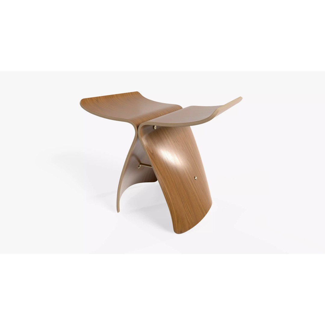 Butterfly Stool 3D Model – Low Poly Furniture Asset, FBX - View 2