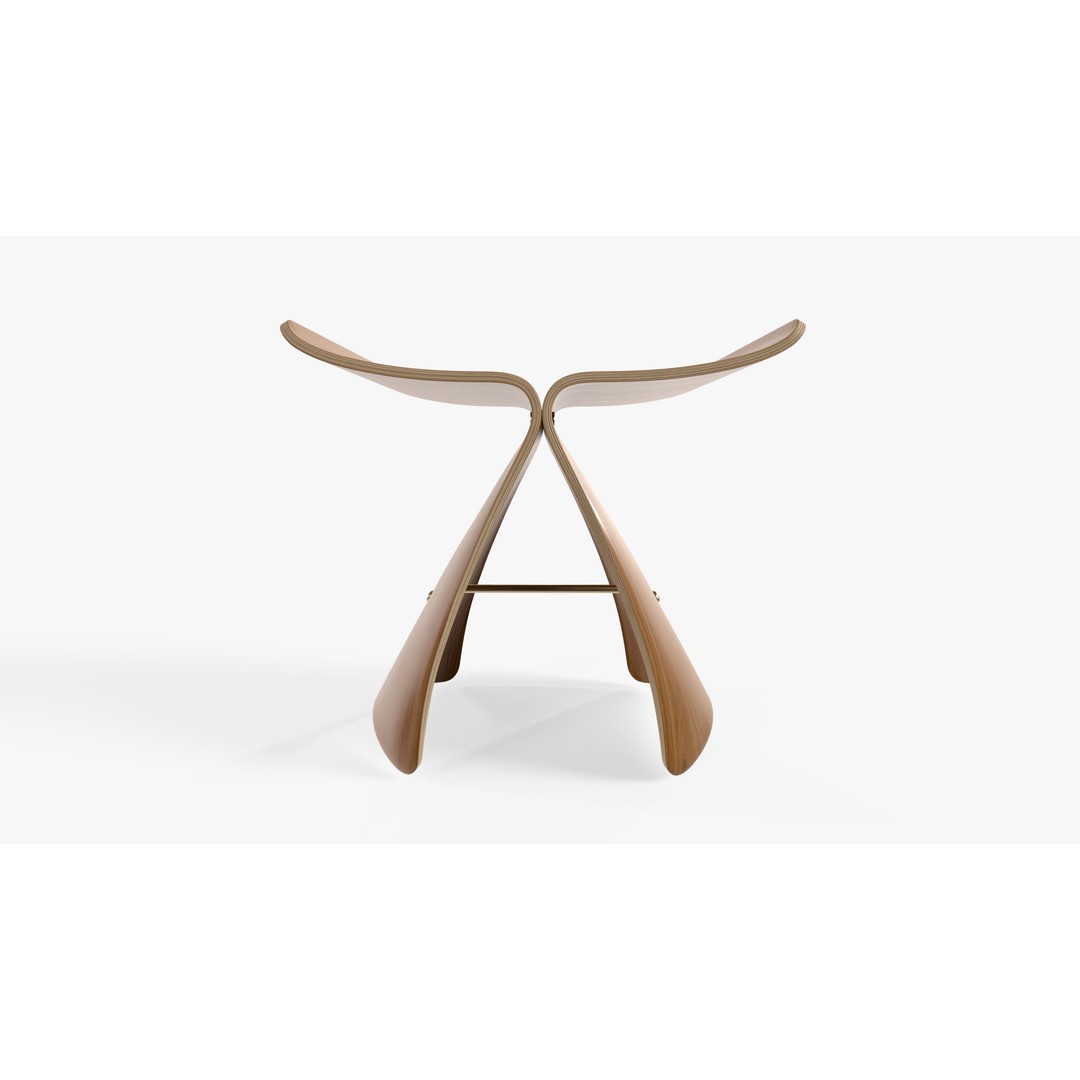 Butterfly Stool 3D Model – Low Poly Furniture Asset, FBX - View 5