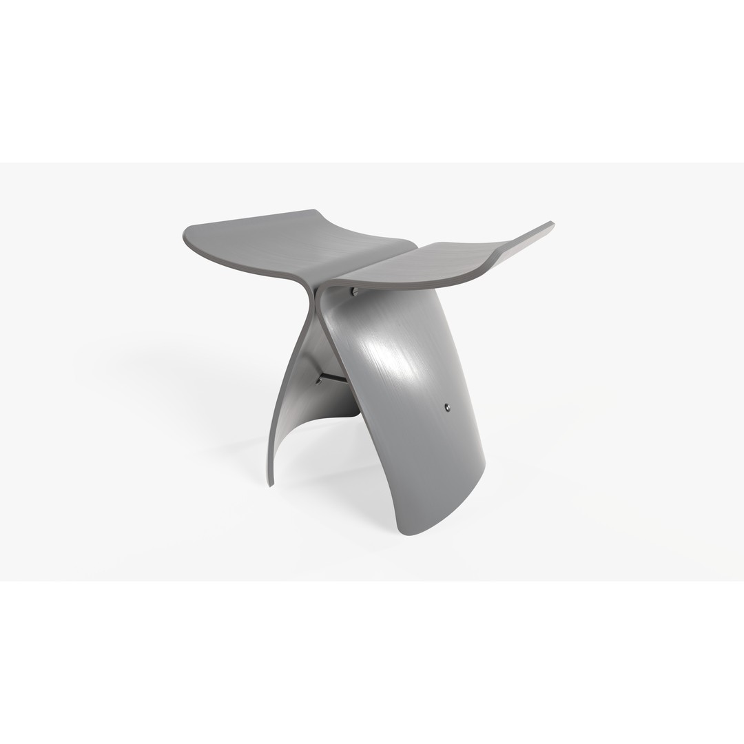 Butterfly Stool 3D Model – Low Poly Furniture Asset, FBX - View 7