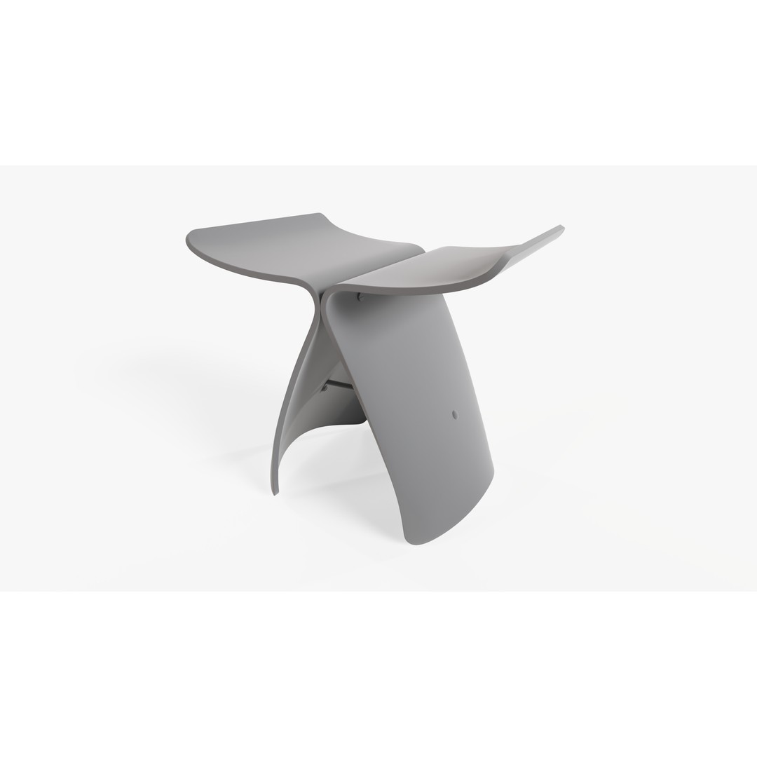 Butterfly Stool 3D Model – Low Poly Furniture Asset, FBX - View 8