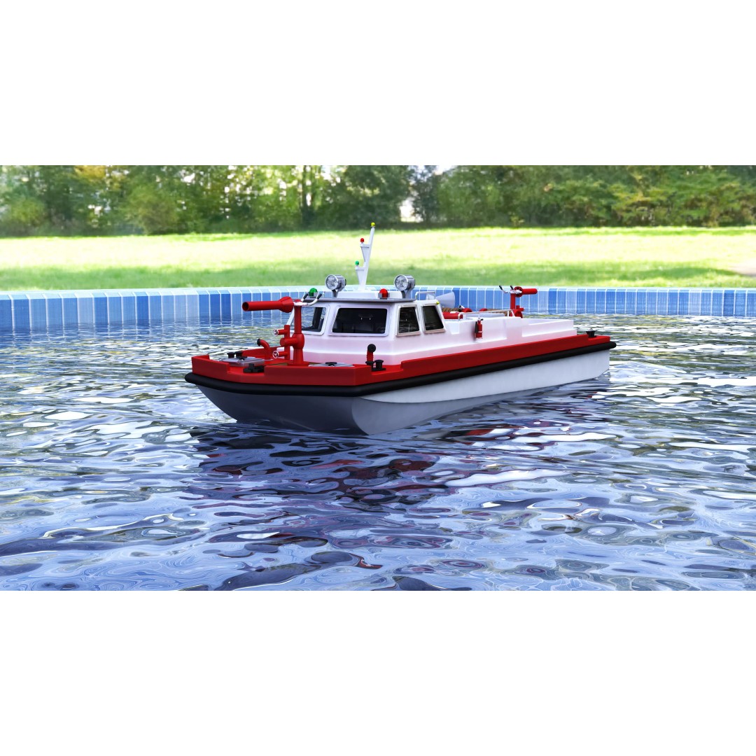 Remote Control Fireboat 3D Model – Vintage Toy Watercraft, FBX, OBJ