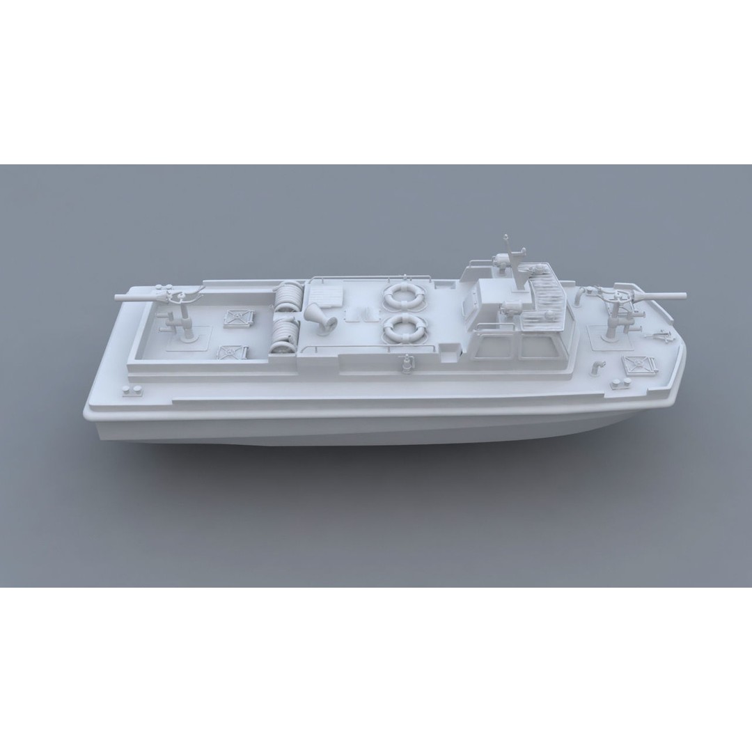 Remote Control Fireboat 3D Model – Vintage Toy Watercraft, FBX, OBJ - View 10