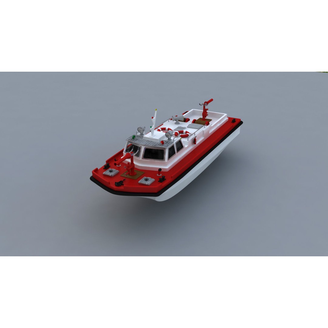 Remote Control Fireboat 3D Model – Vintage Toy Watercraft, FBX, OBJ - View 2