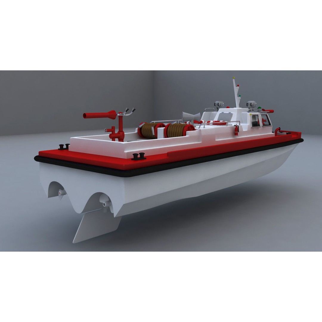Remote Control Fireboat 3D Model – Vintage Toy Watercraft, FBX, OBJ - View 4