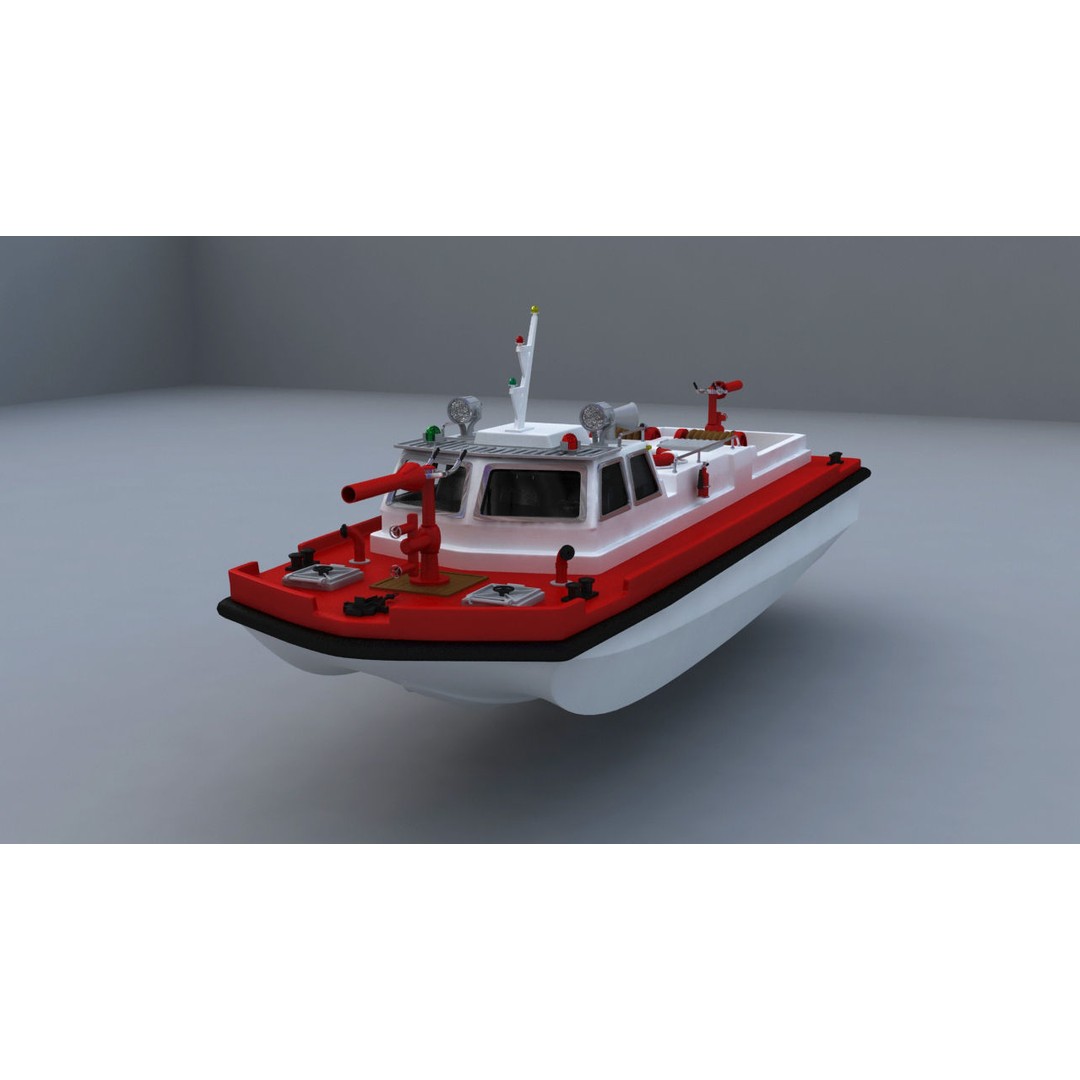Remote Control Fireboat 3D Model – Vintage Toy Watercraft, FBX, OBJ - View 5