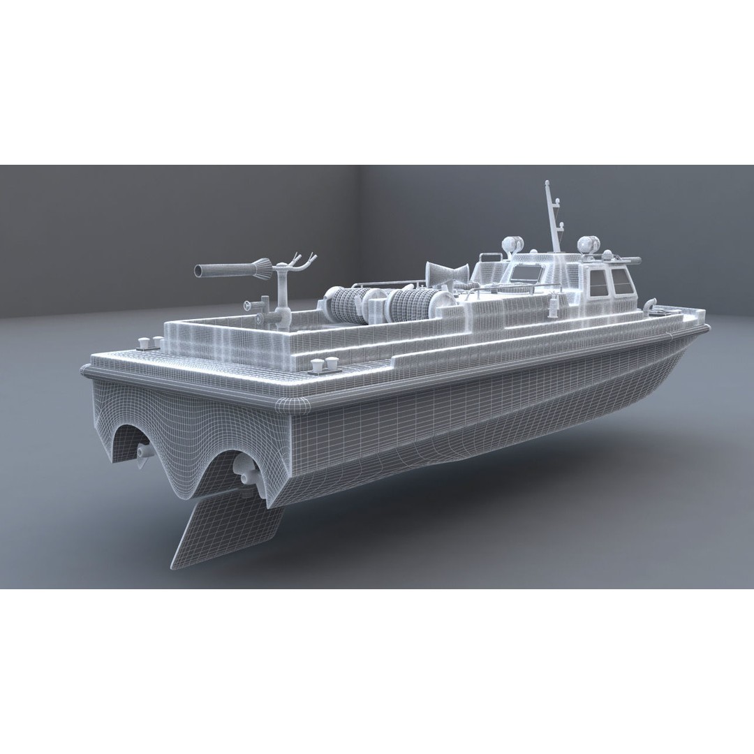 Remote Control Fireboat 3D Model – Vintage Toy Watercraft, FBX, OBJ - View 7