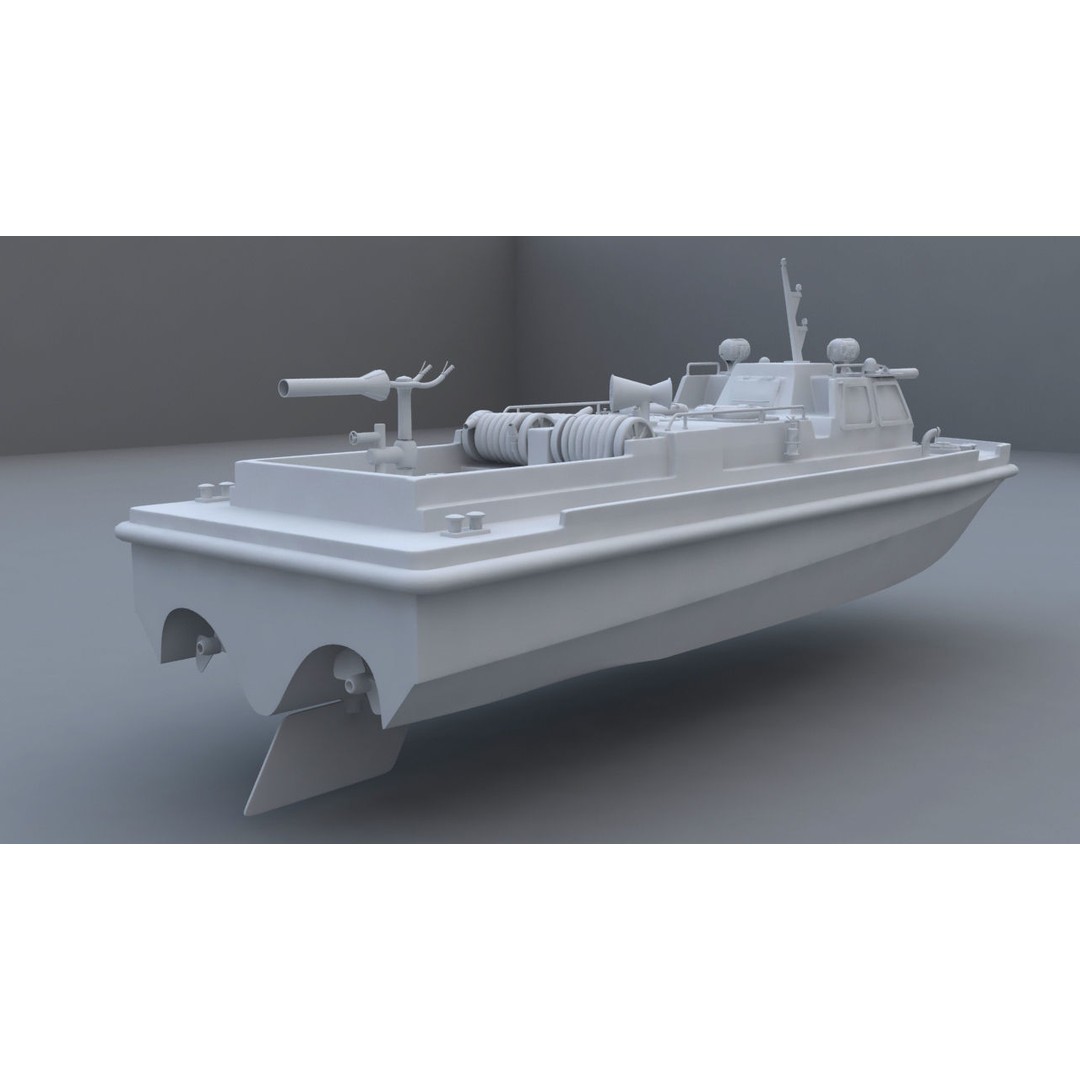 Remote Control Fireboat 3D Model – Vintage Toy Watercraft, FBX, OBJ - View 9