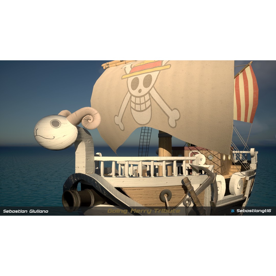 Going Merry 3D Model – Low Poly Ship, PBR Textures, FBX