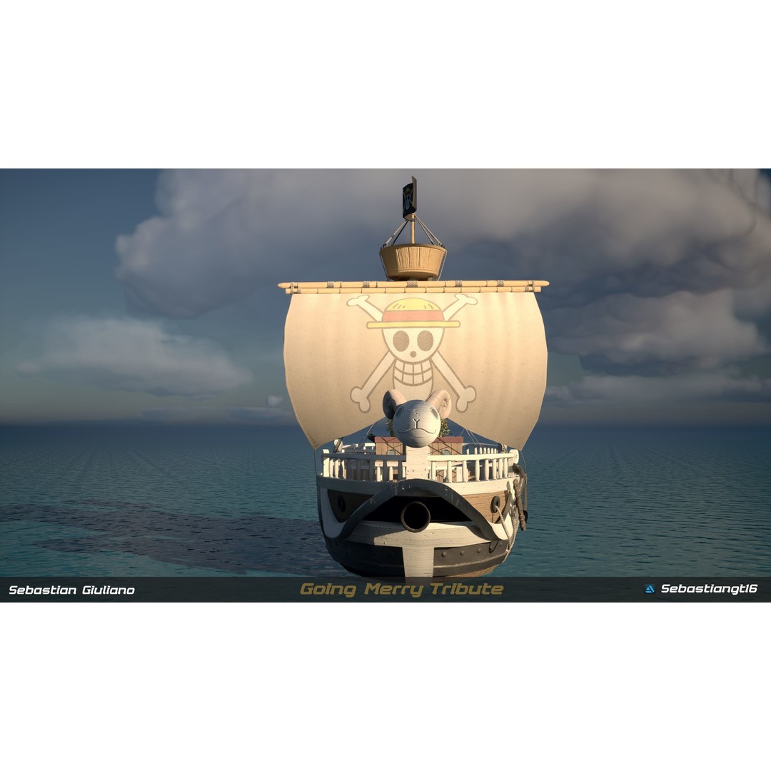 Going Merry 3D Model – Low Poly Ship, PBR Textures, FBX - View 10