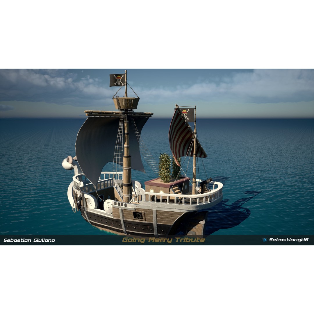 Going Merry 3D Model – Low Poly Ship, PBR Textures, FBX - View 11