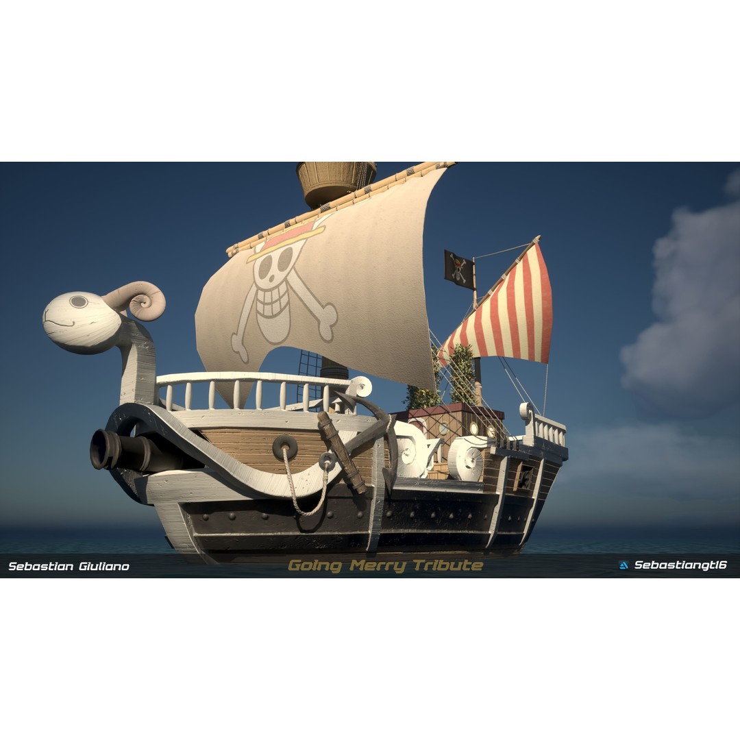 Going Merry 3D Model – Low Poly Ship, PBR Textures, FBX - View 13