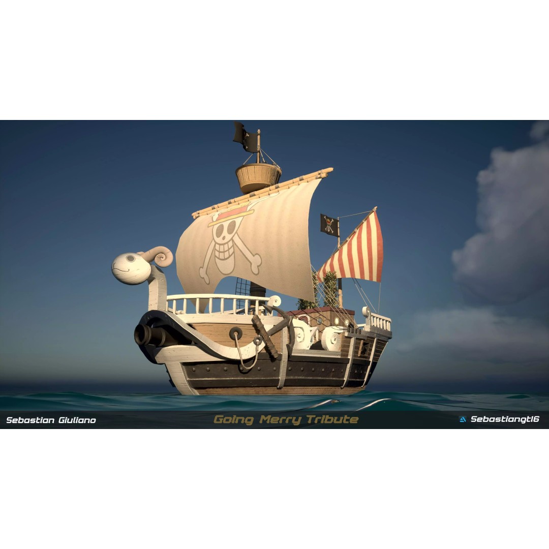 Going Merry 3D Model – Low Poly Ship, PBR Textures, FBX - View 2