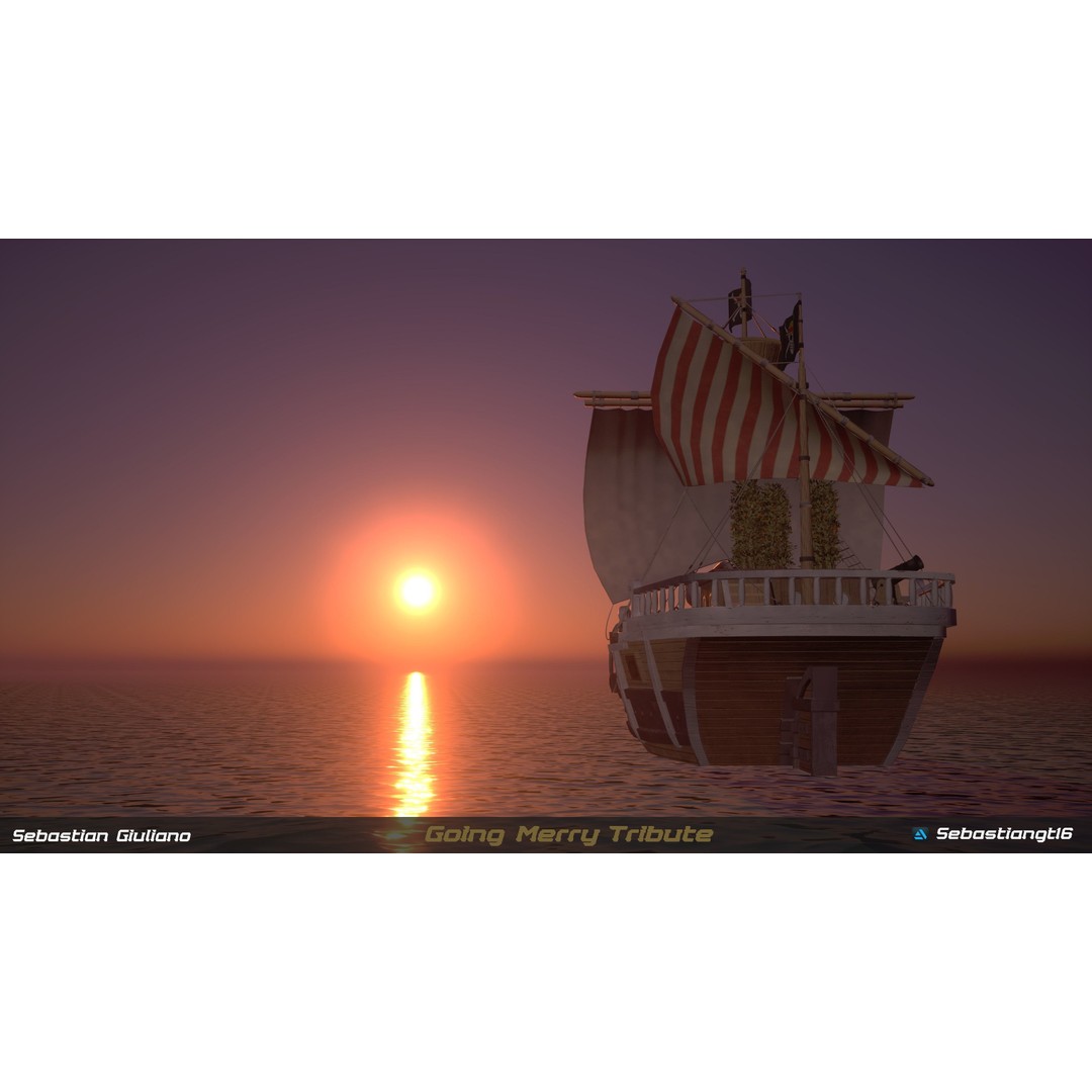 Going Merry 3D Model – Low Poly Ship, PBR Textures, FBX - View 3
