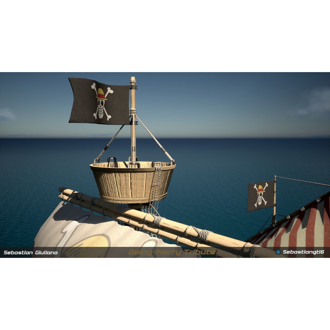 Going Merry 3D Model – Low Poly Ship, PBR Textures, FBX - View 4