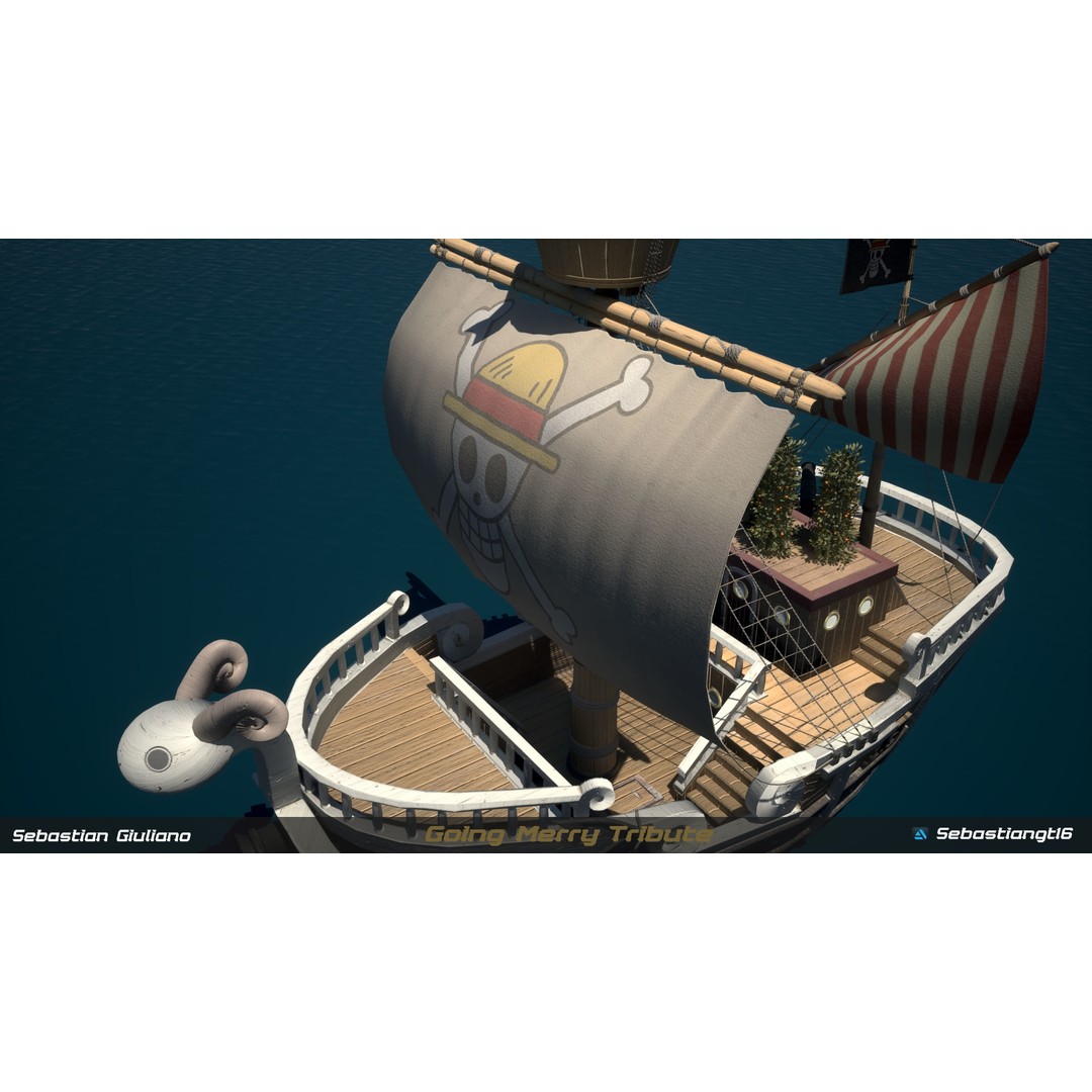 Going Merry 3D Model – Low Poly Ship, PBR Textures, FBX - View 5