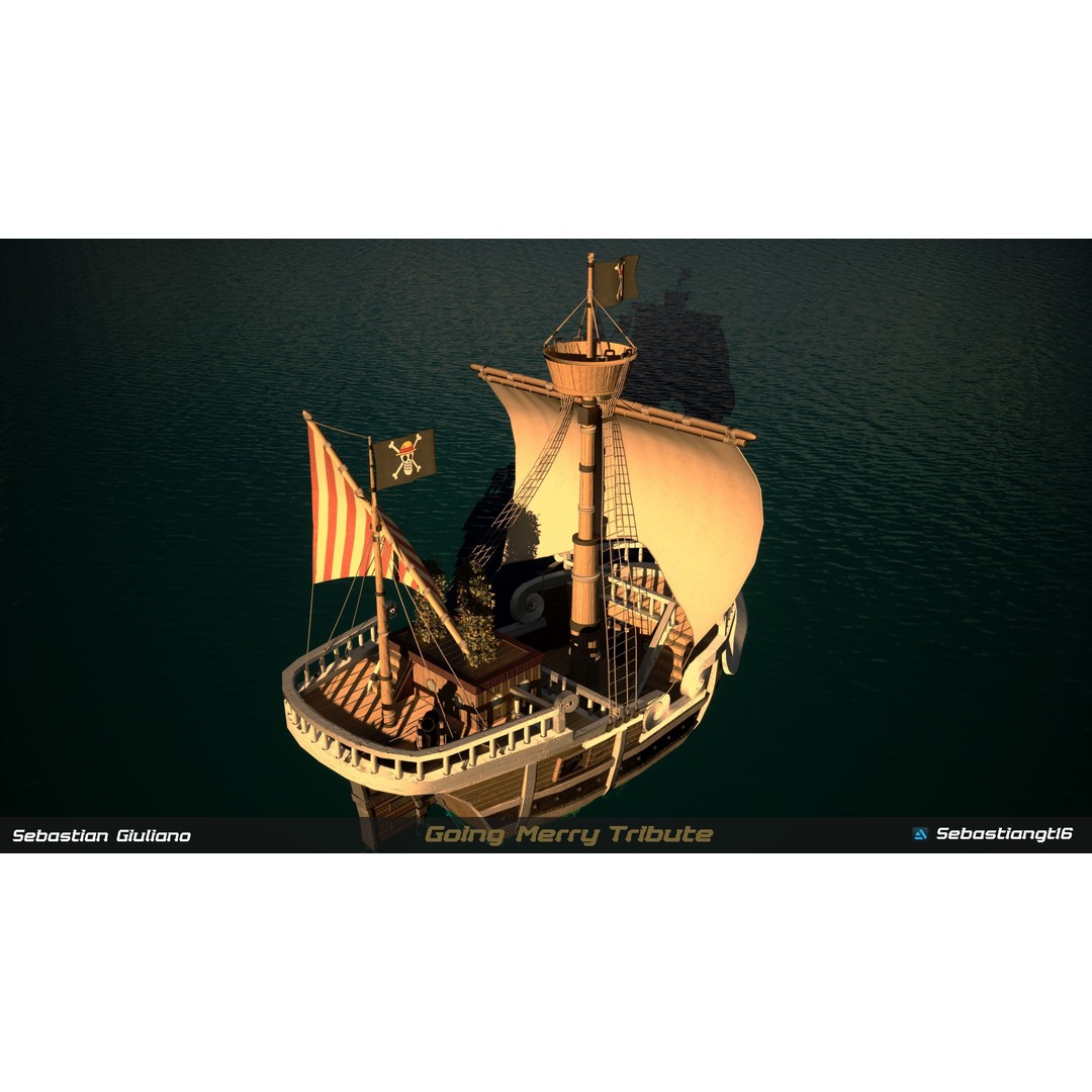 Going Merry 3D Model – Low Poly Ship, PBR Textures, FBX - View 8