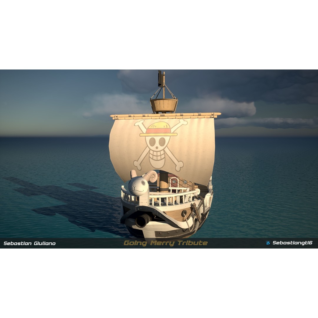 Going Merry 3D Model – Low Poly Ship, PBR Textures, FBX - View 9