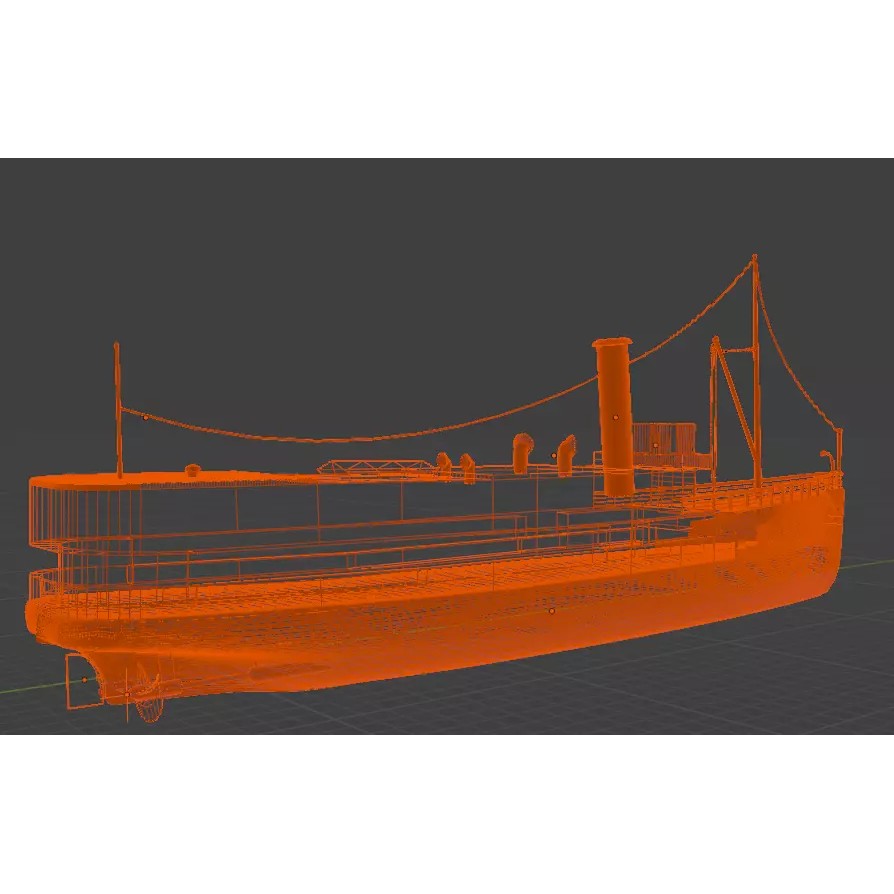 TSS Earnslaw 3D Model – Historic Twin-Screw Steamer, FBX, OBJ - View 5