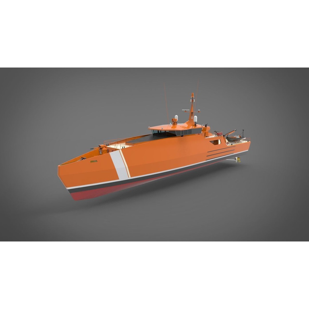 Coastguard Patrol Ship 3D Model – Detailed Military Vessel, FBX