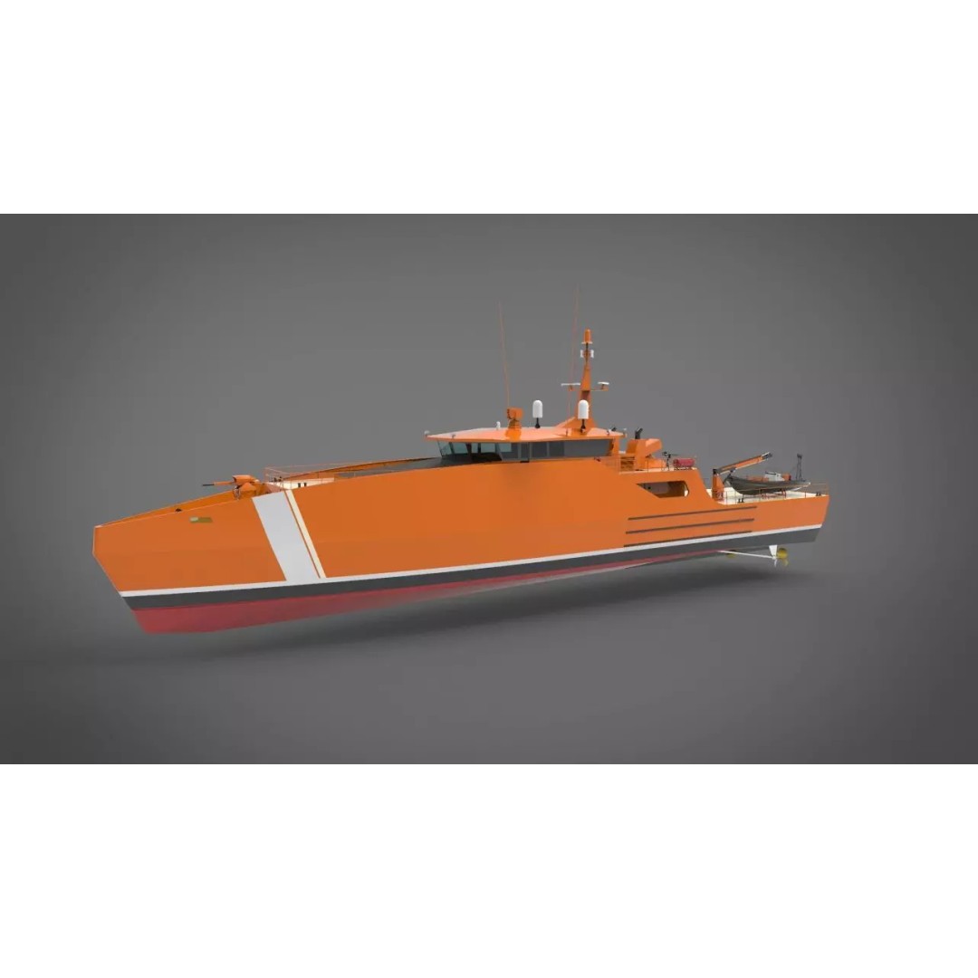 Coastguard Patrol Ship 3D Model – Detailed Military Vessel, FBX - View 2