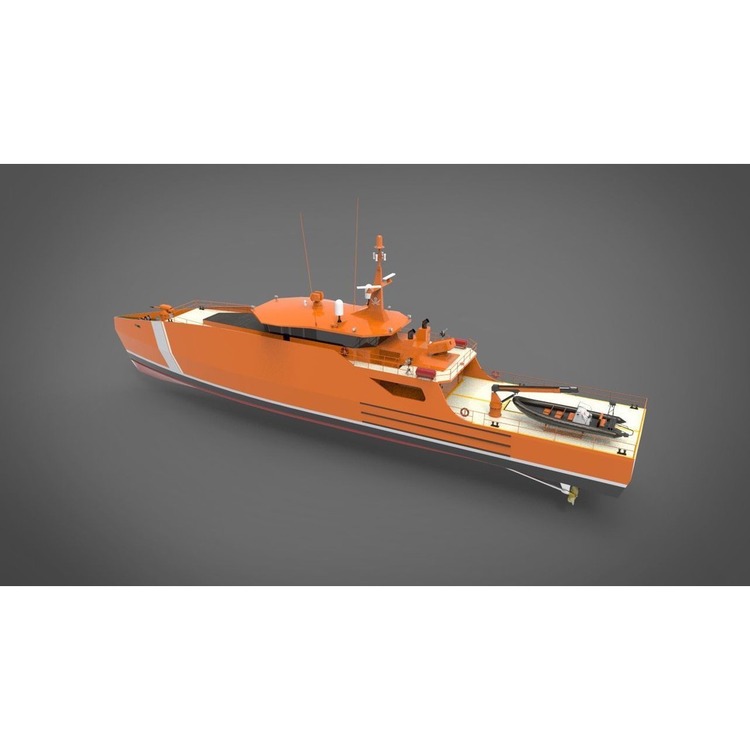 Coastguard Patrol Ship 3D Model – Detailed Military Vessel, FBX - View 3