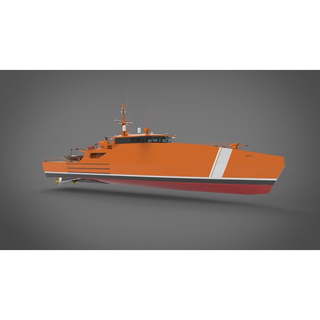 Coastguard Patrol Ship 3D Model – Detailed Military Vessel, FBX - View 5