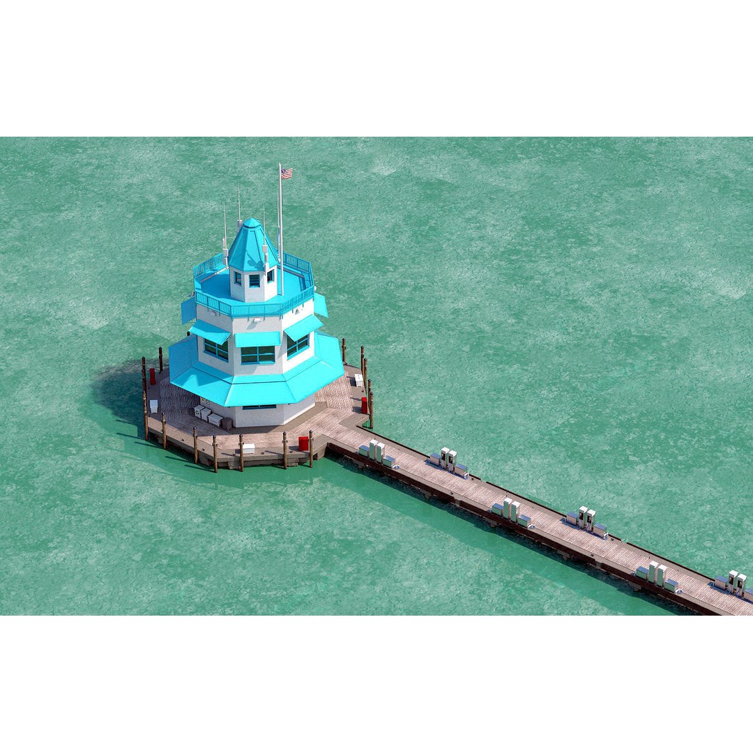 Floating Dock 3D Model – Low Poly Marina System, FBX, PBR Textures - View 13