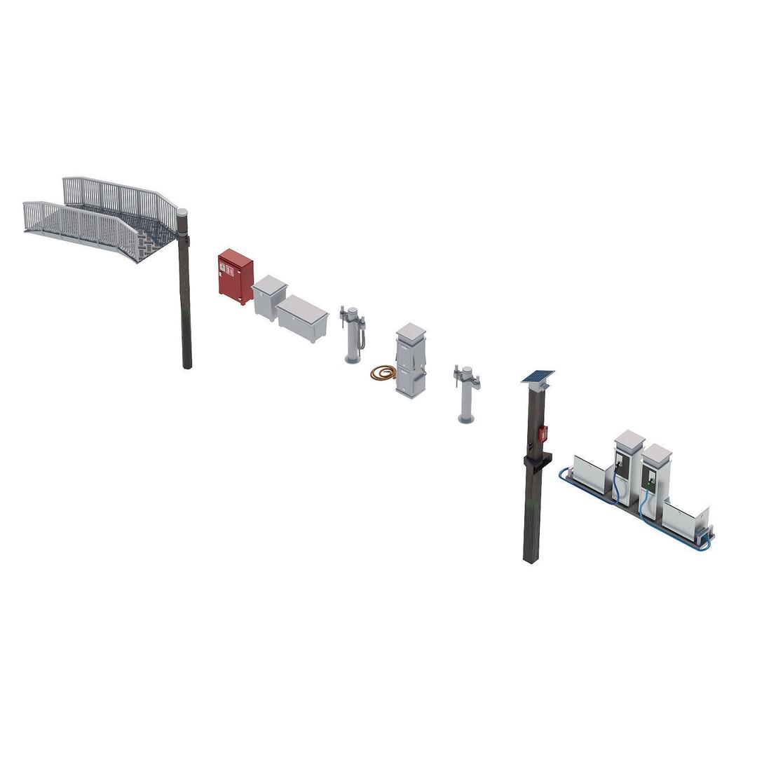 Floating Dock 3D Model – Low Poly Marina System, FBX, PBR Textures - View 9