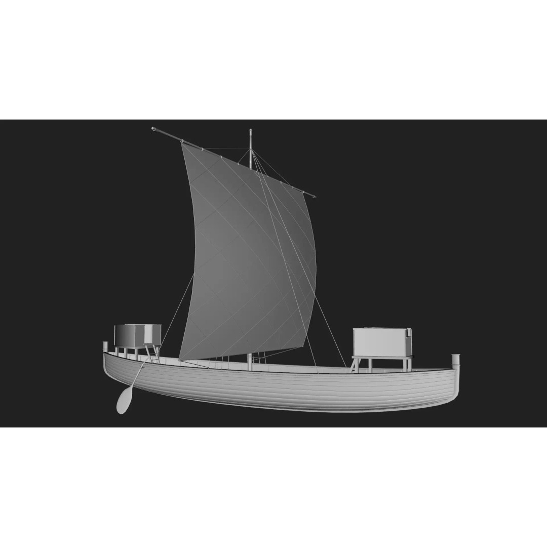 Sailing Boat 3D Model – Low Poly Game Ready with PBR Textures