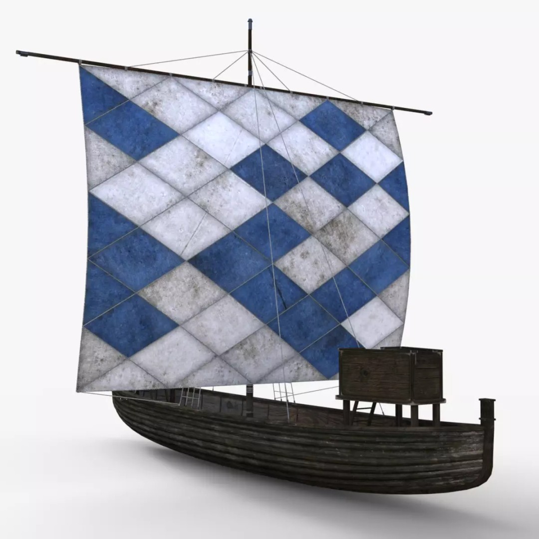 Sailing Boat 3D Model – Low Poly Game Ready with PBR Textures - View 15