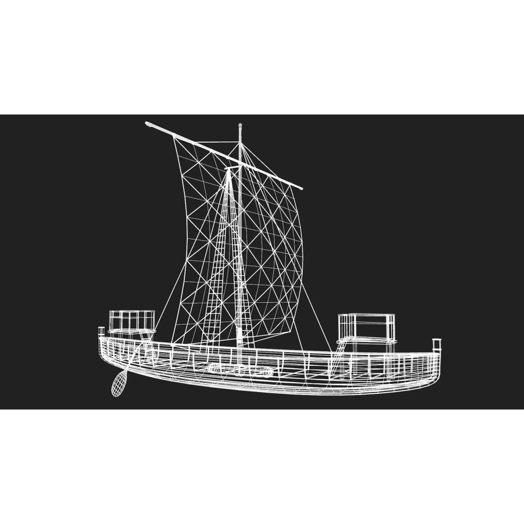 Sailing Boat 3D Model – Low Poly Game Ready with PBR Textures - View 16