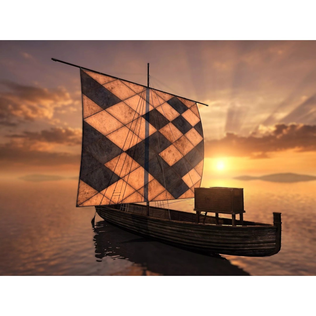 Sailing Boat 3D Model – Low Poly Game Ready with PBR Textures - View 2