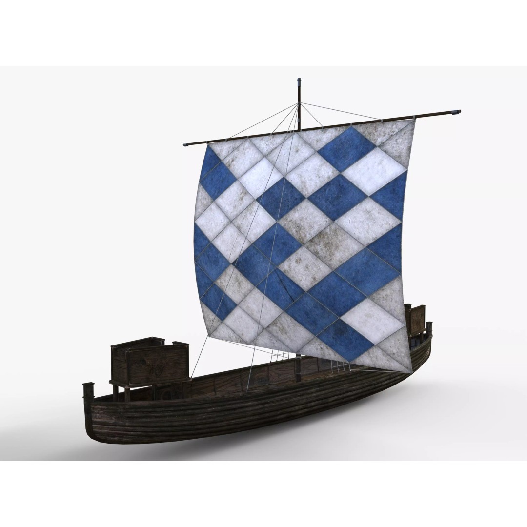 Sailing Boat 3D Model – Low Poly Game Ready with PBR Textures - View 3