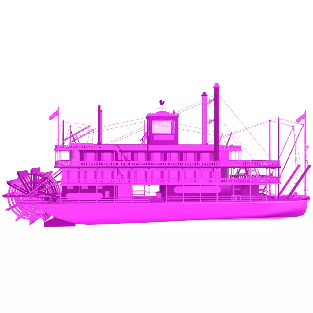 Mississippi Steamboat 3D Model – Highly Detailed Historic Vessel, FBX - View 19