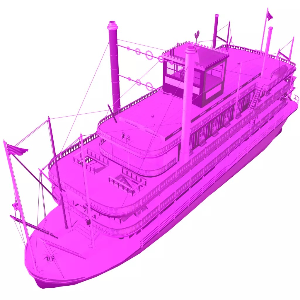 Mississippi Steamboat 3D Model – Highly Detailed Historic Vessel, FBX - View 21
