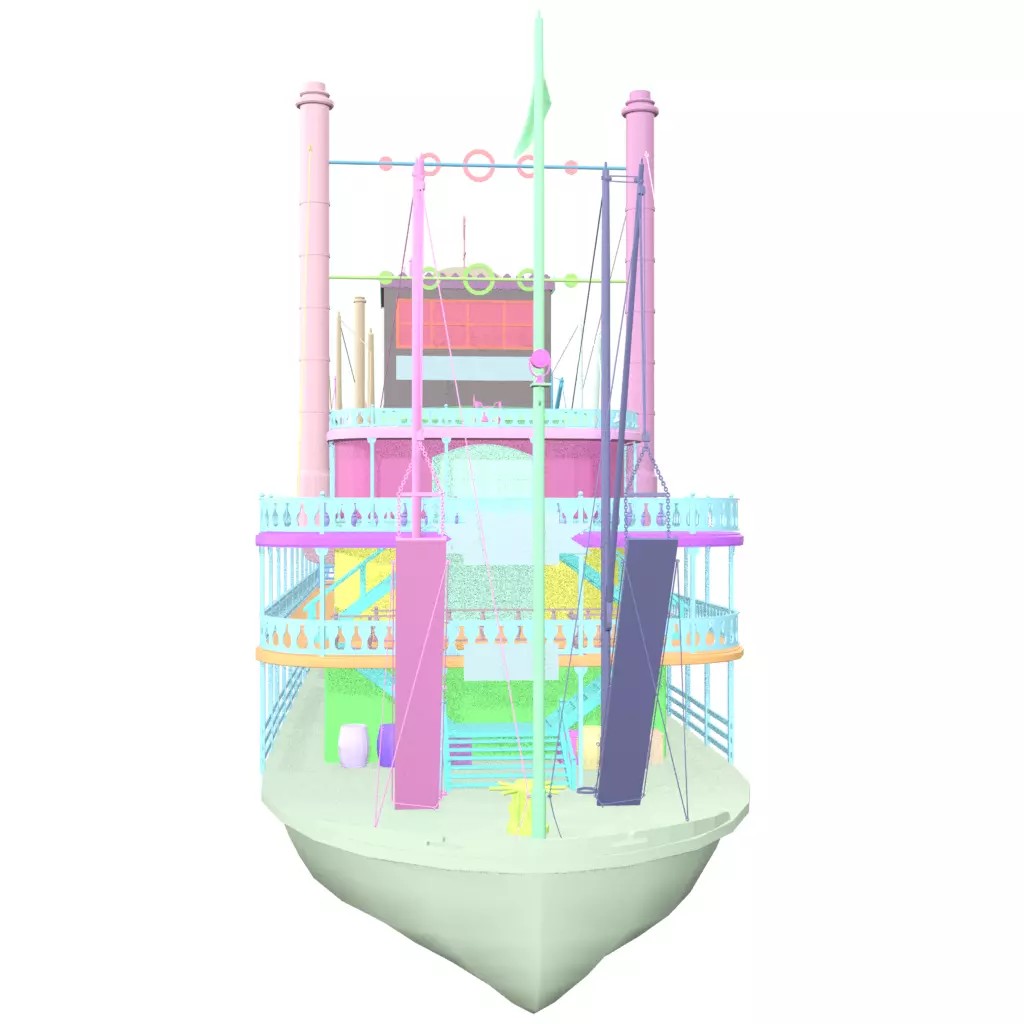 Mississippi Steamboat 3D Model – Highly Detailed Historic Vessel, FBX - View 23