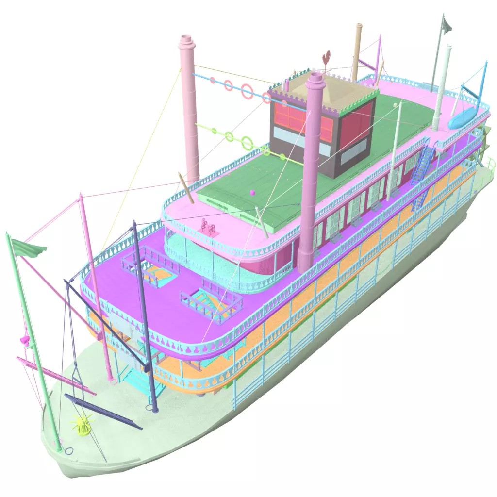 Mississippi Steamboat 3D Model – Highly Detailed Historic Vessel, FBX - View 24