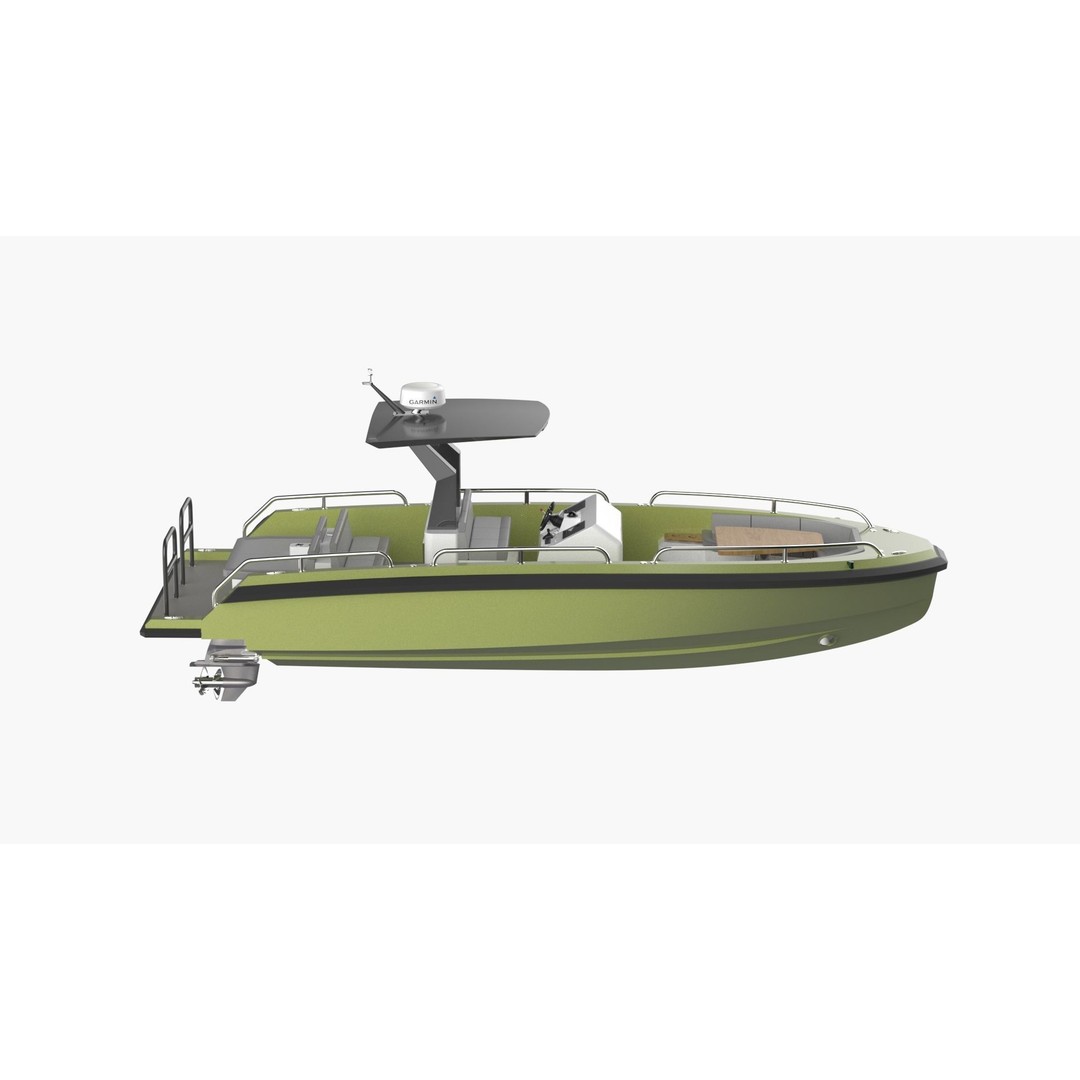 8 Meter Yacht Tender Runabout 3D Model – High Poly, PBR, VR Ready - View 10