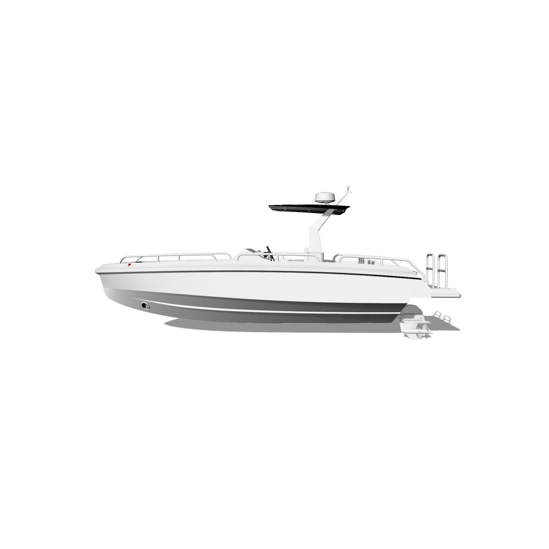 8 Meter Yacht Tender Runabout 3D Model – High Poly, PBR, VR Ready - View 11