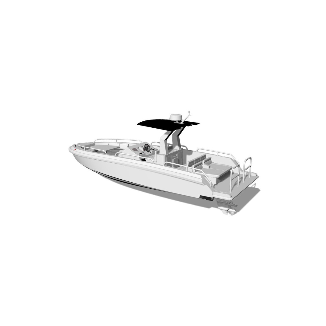 8 Meter Yacht Tender Runabout 3D Model – High Poly, PBR, VR Ready - View 12