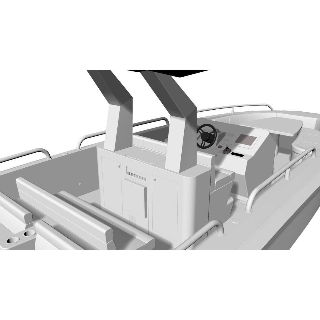 8 Meter Yacht Tender Runabout 3D Model – High Poly, PBR, VR Ready - View 22