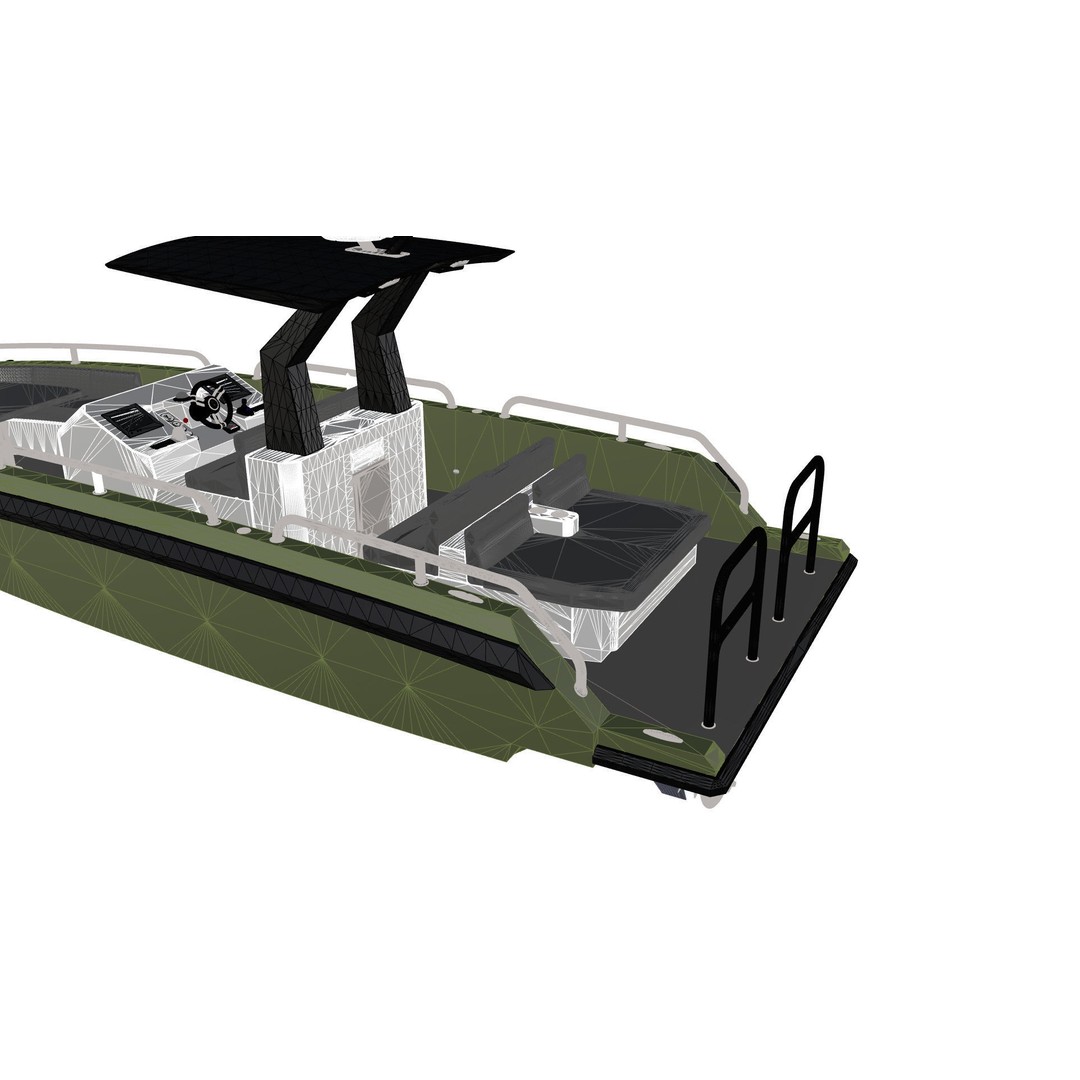 8 Meter Yacht Tender Runabout 3D Model – High Poly, PBR, VR Ready - View 25