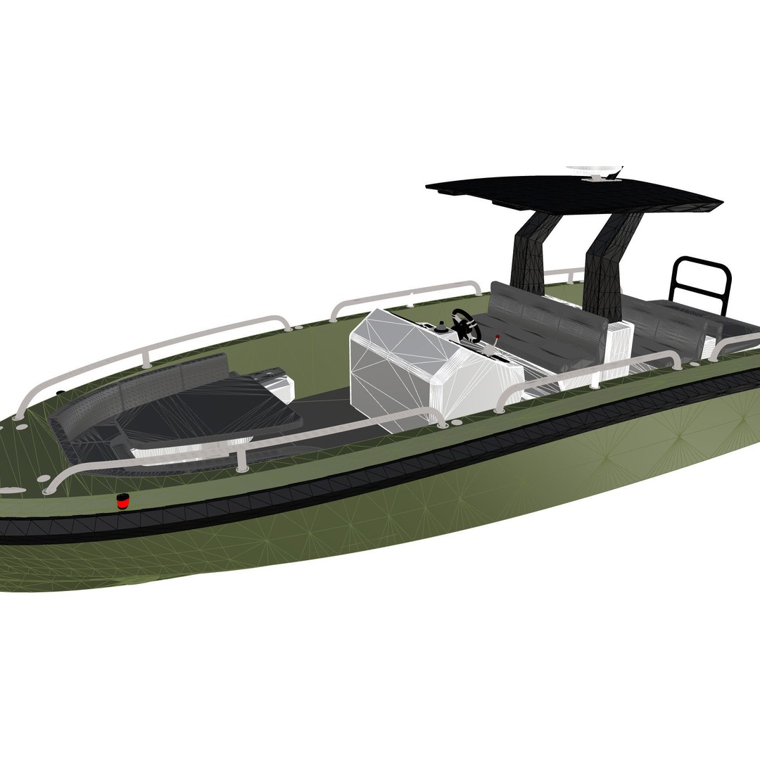 8 Meter Yacht Tender Runabout 3D Model – High Poly, PBR, VR Ready - View 27