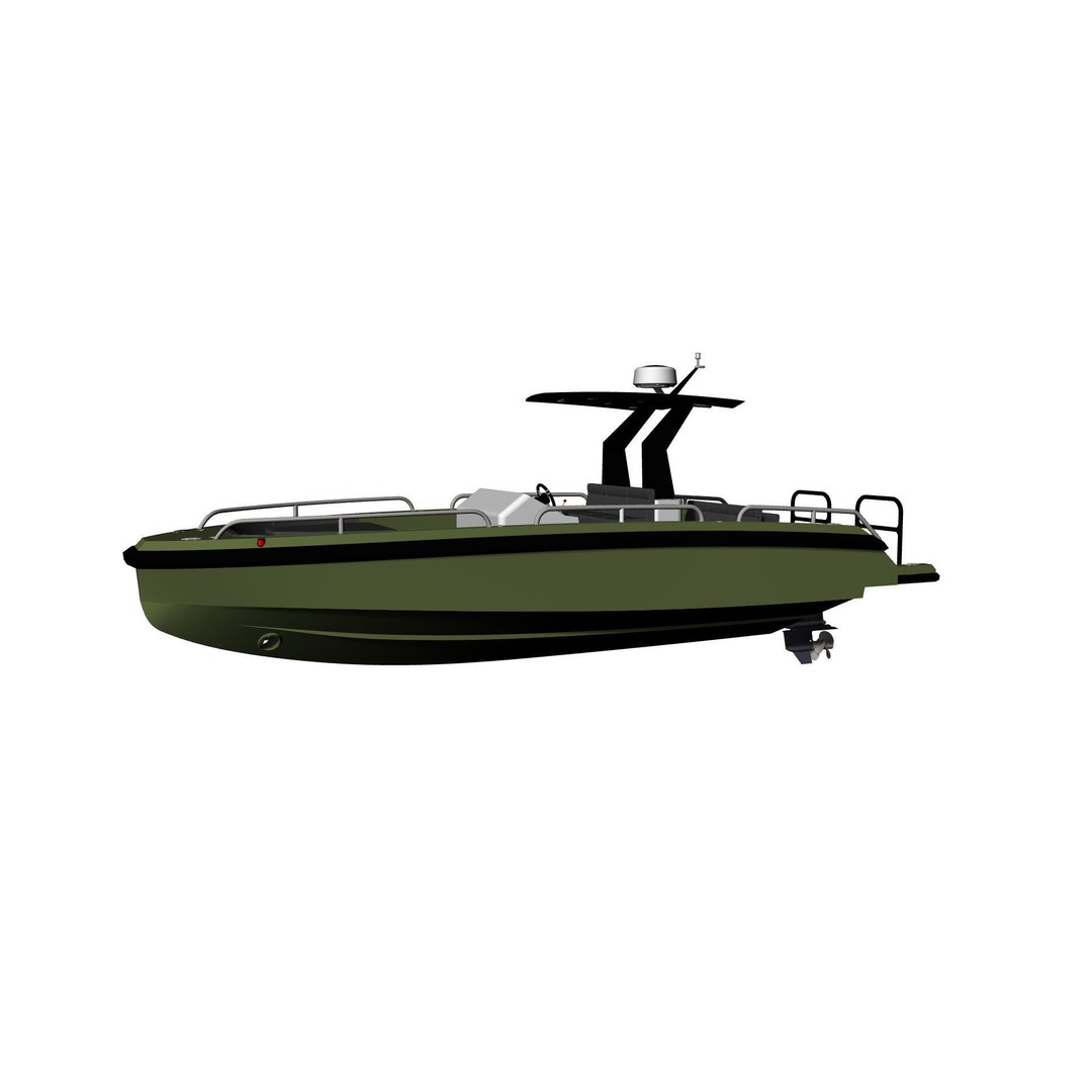 8 Meter Yacht Tender Runabout 3D Model – High Poly, PBR, VR Ready - View 30